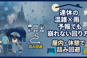 ディズニー連休の混雑×雨予報