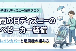 雨の日ディズニーのベビーカー